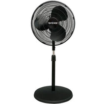 Midea 736542BLACK 16-Inch 3-Speed Pedestal Fan, Midnight Black
