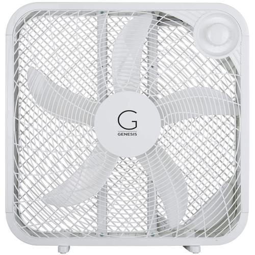 Midea G20BOXWHT Genesis 20-Inch 3-Speed High-Performance Box Fan, White