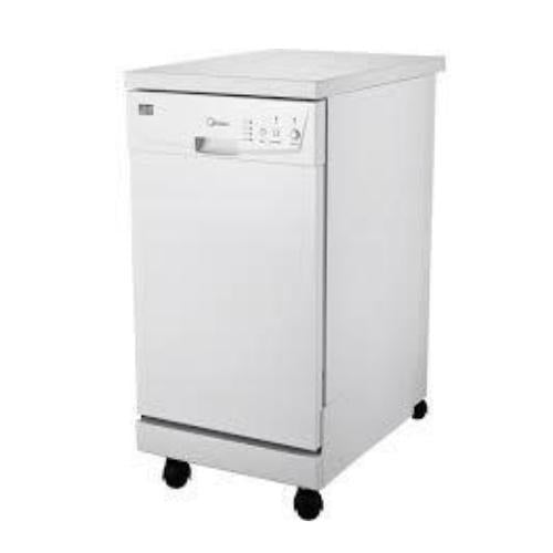 Midea M18DP9239BB3A 18-Inch Portable Dishwasher with Wood Worktop, Black
