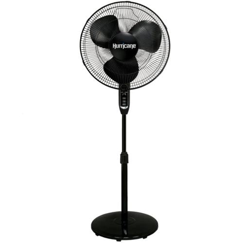 Midea 736546BLACK Deluxe 16-Inch Oscillating Pedestal Fan, Black
