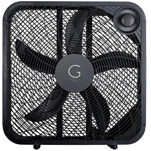 Midea G20BOXBLK Genesis 20-Inch 3-Speed High-Performance Box Fan, Black