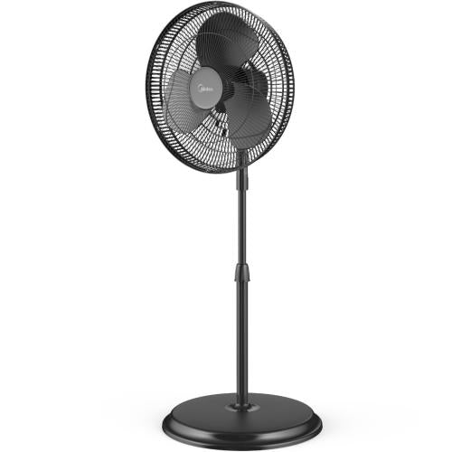Midea FS408MB 16-Inch Oscillating Pedestal Fan, Matte Black