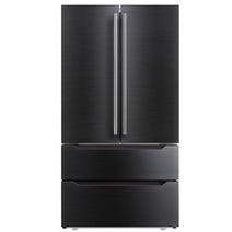 Midea MRQ23B4ABS 22.5 Cu. Ft. Counter-Depth 4-Door French Door Refrigerator - Black Stainless Steel