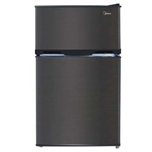 Midea WHD125FBS1 3.3 Cu. Ft. 2-Door Compact Refrigerator - Black Stainless Steel