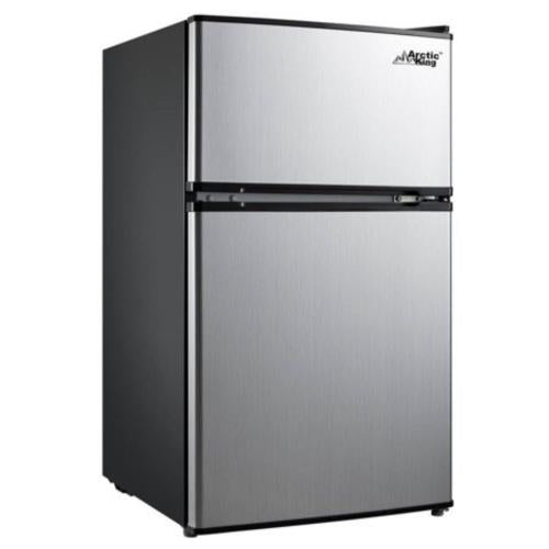 Midea ATMP032AES 3.2 Cu. Ft. Compact Refrigerator - Double Door Stainless Look