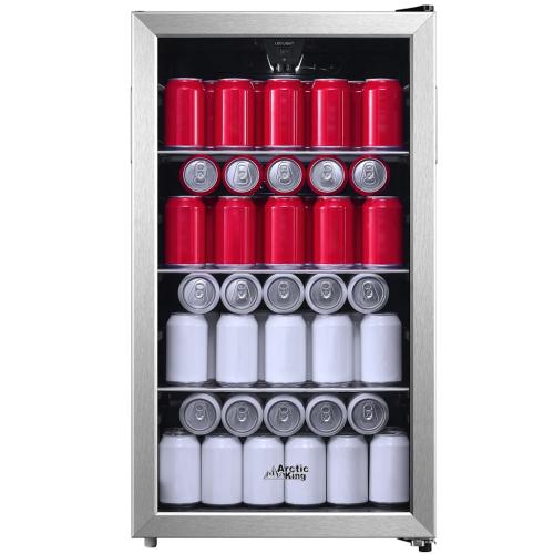 Midea ARV115B1ASLT Arctic King 115-Can Beverage Cooler with Stainless Steel Frame