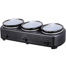 Midea MDQH4501 Triple Slow Cooker Buffet Server with 3 x 1.5-Quart Pots