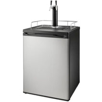 Midea NSBK2TSS6 Dual-Tap Kegerator Beer Cooler with Chrome Draft Tower
