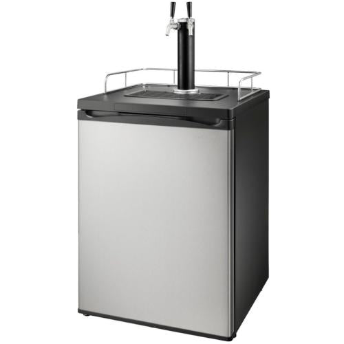 Midea NSBK2TSS6 Dual-Tap Kegerator Beer Cooler with Chrome Draft Tower