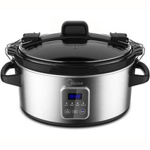 Midea MSC176TGDIP 6-Quart Slow Cooker with Locking Lid and Gasket Seal