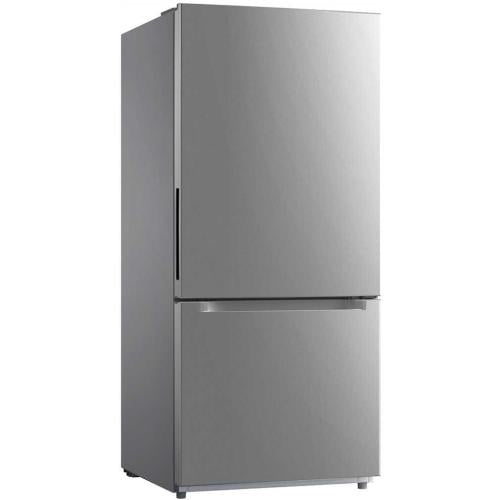 Midea MSBF18SSIM Seasons 18.7 Cu. Ft. Bottom Mount Refrigerator with Icemaker - Stainless Steel