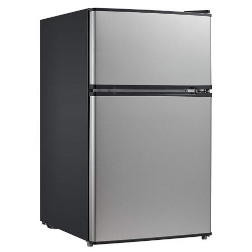 Midea WHD125FSS1 3.3 Cu. Ft. Compact Refrigerator - Double Door Stainless Steel